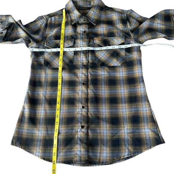 Dixxon Brownells Big Iron Plaid Flannel Pearl Snap Shirt Women’s Medium EUC - Picture 5 of 14